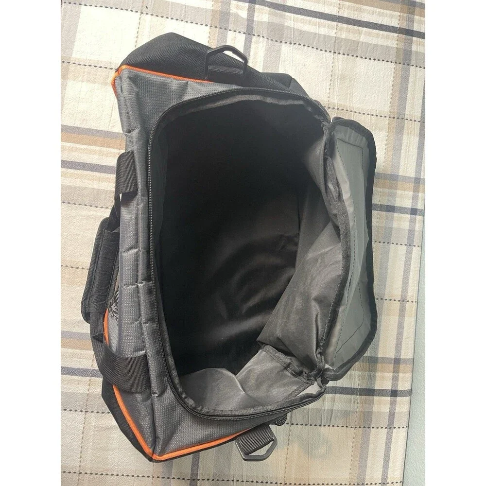Harley Davidson Motorcycles Duffle Gym Sports Bag Black Orange & Gray Skull